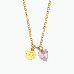 Heart Tag Initial Necklace