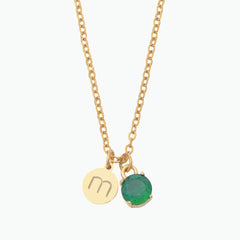 Pendant Disc Initial Necklace