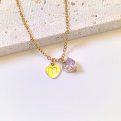 Heart Tag Initial Necklace