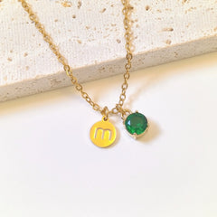 Pendant Disc Initial Necklace