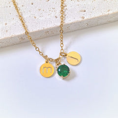 Pendant Disc Initial Necklace