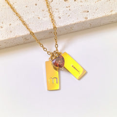 Slim tag Initial Necklace