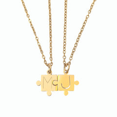 You & Me Puzzle Initial Necklace